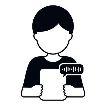 persona enviando voz mensaje utilizando móvil teléfono concepto vector