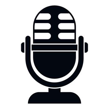 Retro microphone icon symbolizing audio recording and broadcasting vector