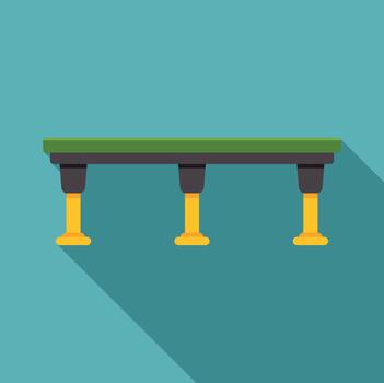 Bridge structure with support pillars flat icon vector