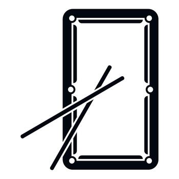 Billiards table with cue sticks playing game icon vector