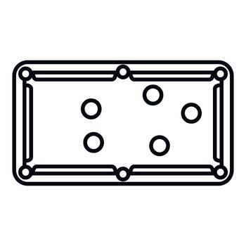 Line art drawing showing billiards pool table game vector