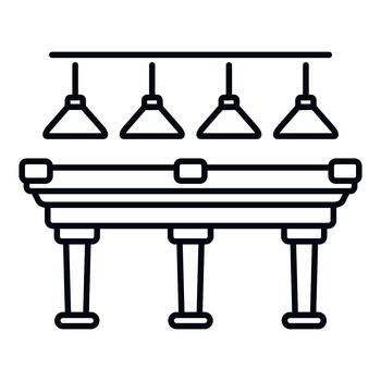 Playing billiards snooker on a pool table with lights icon vector