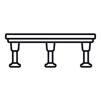 Scaffolding beam with support posts line icon vector