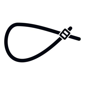 Zip tie cable management fastening and securing loop icon vector