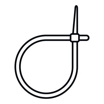 Cable tie creating a loop for fastening and bundling vector