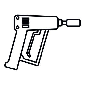 Rivet gun power tool using line art icon vector