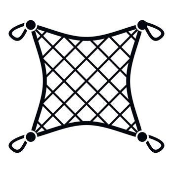 Black safety net icon showing protection and security vector