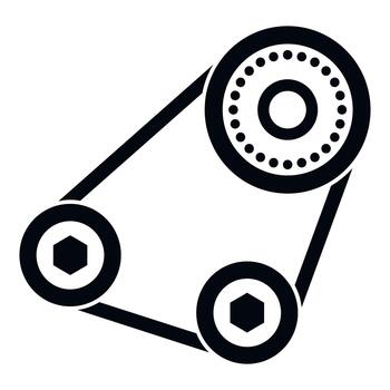 sincronización cinturón sistema conectando motor poleas y engranajes vector