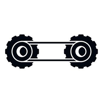 Gears connected by chain illustrating teamwork and mechanism vector