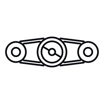Engine timing belt mechanism controlling movement icon vector