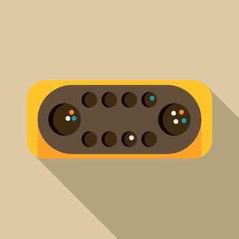 Retro game console controller flat design icon vector