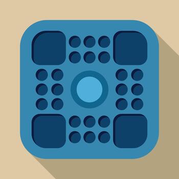 Blue technological grid interface abstract design element vector