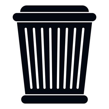 Black trash can icon representing discard and delete vector