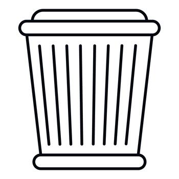 Outline trash bin icon representing delete or waste vector