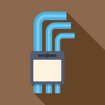 Allen key set flat design icon with long shadow vector