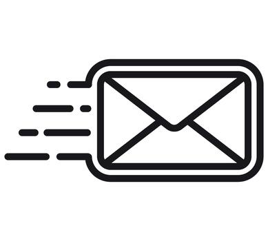 Sending mail outline icon. linear style sign for mobile concept and web design. Flying Envelope simple line icon. Send e-mail symbol, logo illustration. Pixel perfect graphics vector