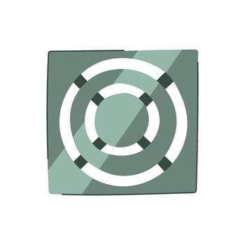 Road drain cover displaying concentric circle pattern vector