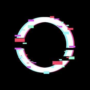 falla Arte circulo mostrando digital distorsión efecto vector