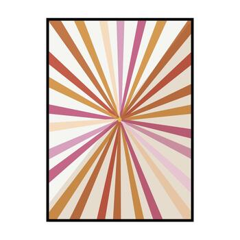 Retro sunburst rays abstract geometry pattern vector