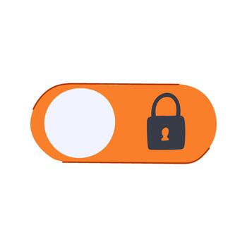 Toggle switch showing secured locked privacy access control vector