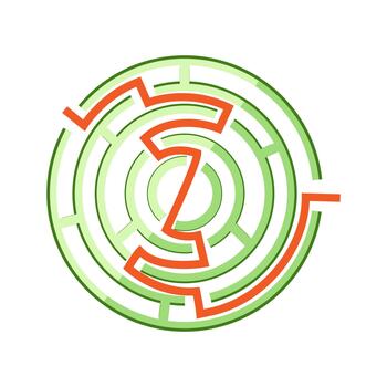 circular laberinto juego resolviendo camino hallazgo camino vector