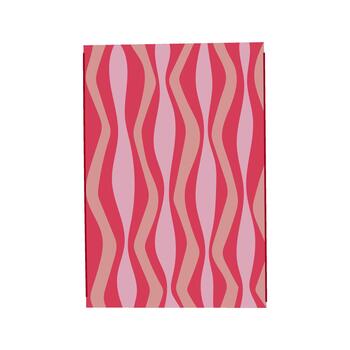 Retro groovy pink wavy stripes patterning abstract background vector