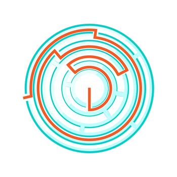 circular laberinto laberinto demostración camino a solución vector