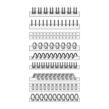 Different binding styles for notebooks calendars and documents vector