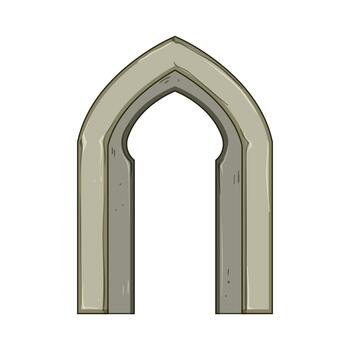 Stone arch gate frame creating portal concept vector
