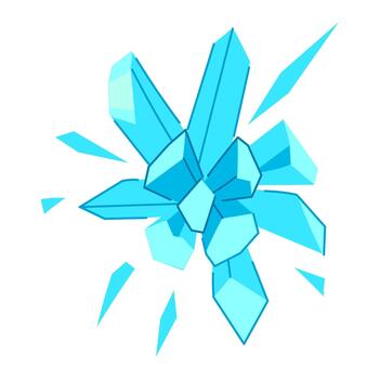 Ice crystal blast shattering with geometric abstract shapes vector