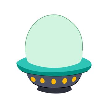 Alien spaceship cartoon icon representing unknown universe exploration vector