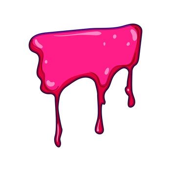 Pink liquid dripping paint creating border frame element vector