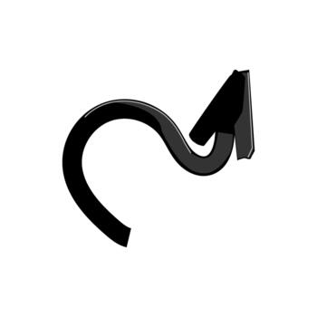 negro bucle flecha ilustrando continuo ciclo dirección icono vector