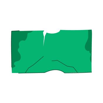 Green paper texture with torn edges and crumpled effect vector