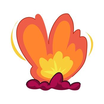 Fireball explosion creating dynamic comic book style blast vector