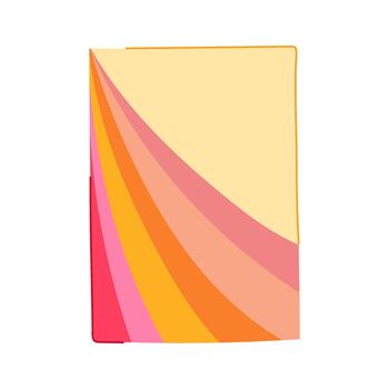 Retro curved stripes creating colorful rainbow style background vector