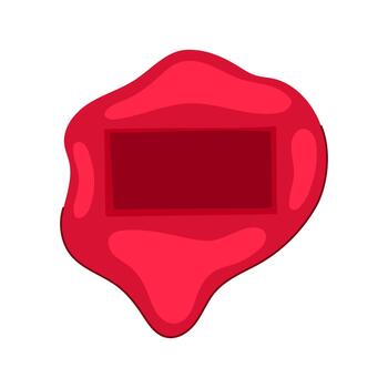 Red wax seal stamp creating blank frame vector