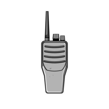 Gray two way radio communication device for security vector