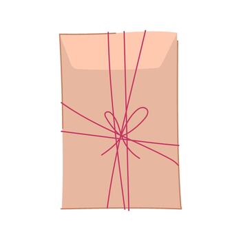 Parcel or mail package tied with string vector