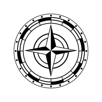 Compass rose icon indicating direction and navigation symbol vector
