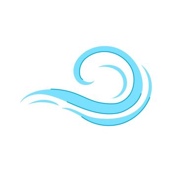 Dynamic wind gust icon symbolizing weather elements vector
