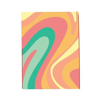 Psychedelic flowing abstract waves retro background design vector