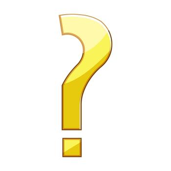 Yellow question mark symbol representing questioning and confusion vector