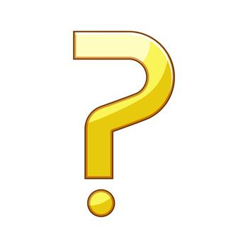 Golden question mark representing unsolved problem and inquiry vector