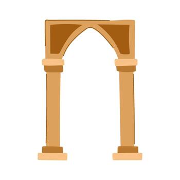 Ancient architectural archway with columns illustration vector
