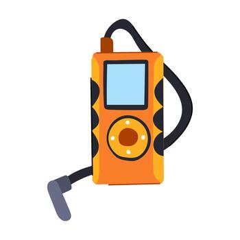 Portable music player device with screen and buttons vector
