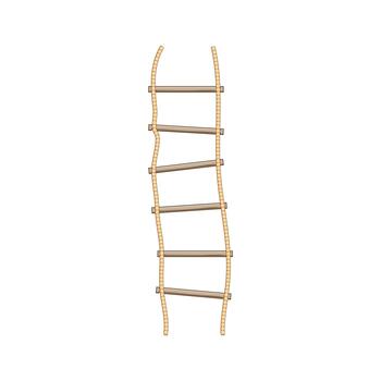 Rope ladder concept showing climbing, progress, and challenge vector