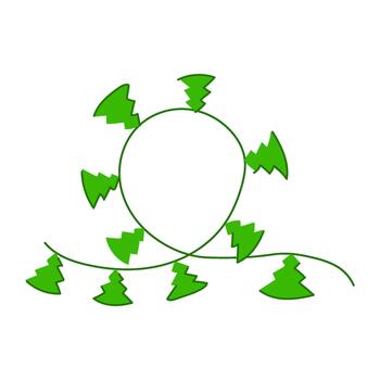 Christmas tree garland string creating a festive border vector