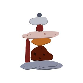 Stacked stones balancing on each other creating harmony vector