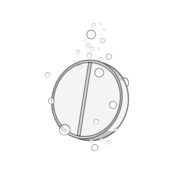 Effervescent pill dissolving in water with fizzing bubbles vector